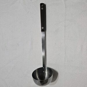 Pyramid Stainless Steel Soup Ladle Wood Handle Japan Vintage Mid Century Modern